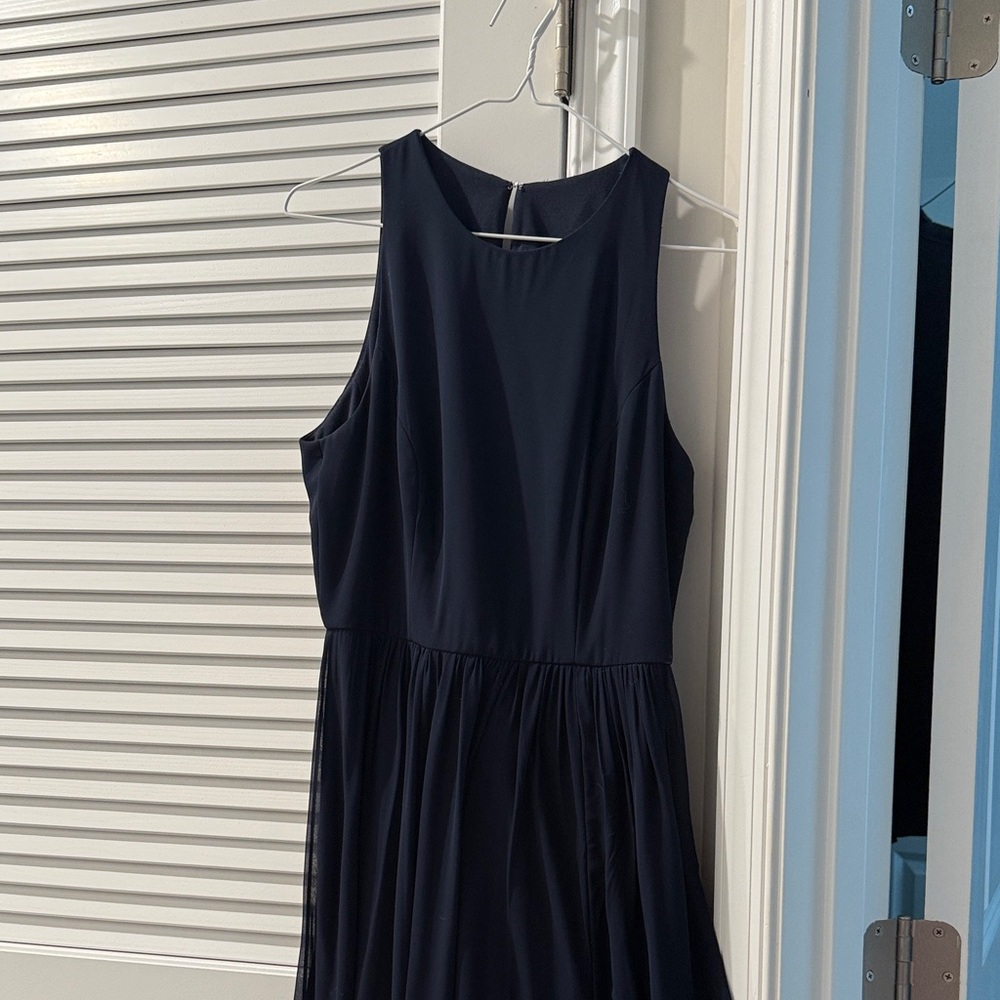 Elegant Navy Sleeveless Maxi Dress